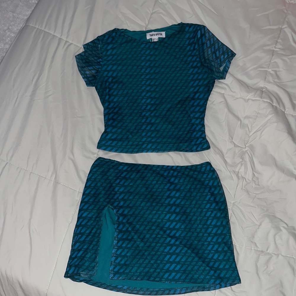 that’s so fetch cropped top and mini skirt